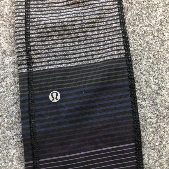 Lululemon Leggings Women 6 Black STriped Mid Rise Back Pocket Speed Up Tight 31" - Picture 9 of 11
